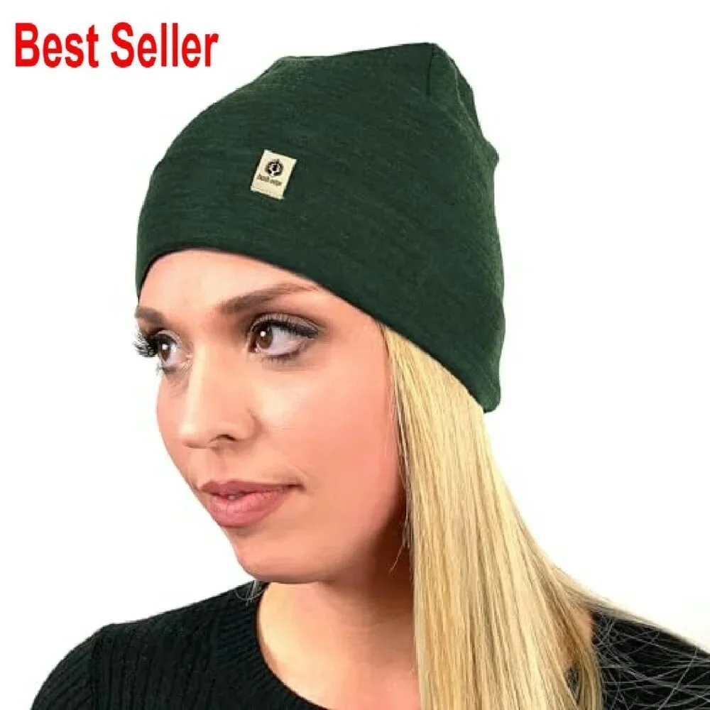Merino Wool Cuff Beanie Hat Classic Minimal Chic Winter Essential Cozy
